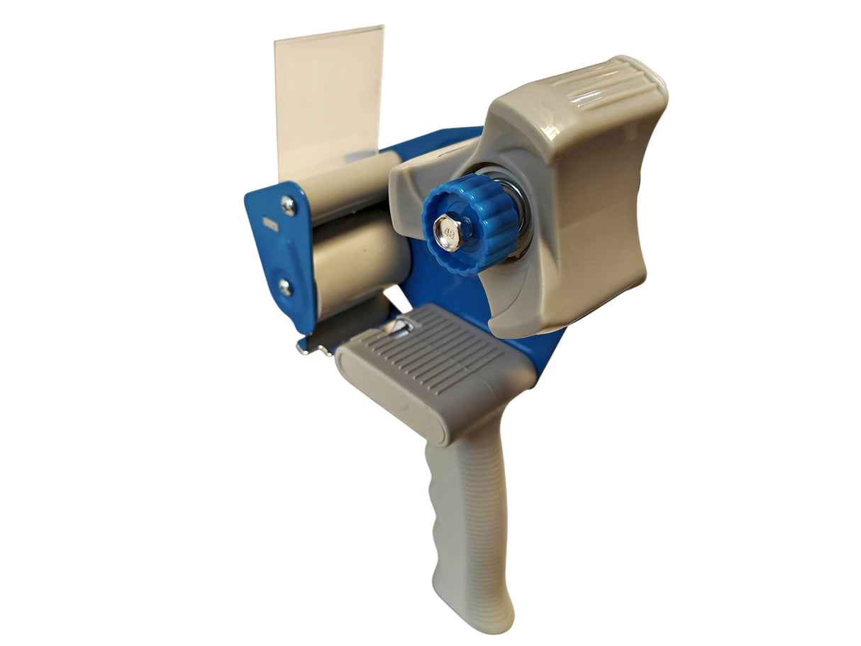 Box Sealing Tape Dispenser Gun, Blue, Manual Handheld Packing Tool, Heavy Duty