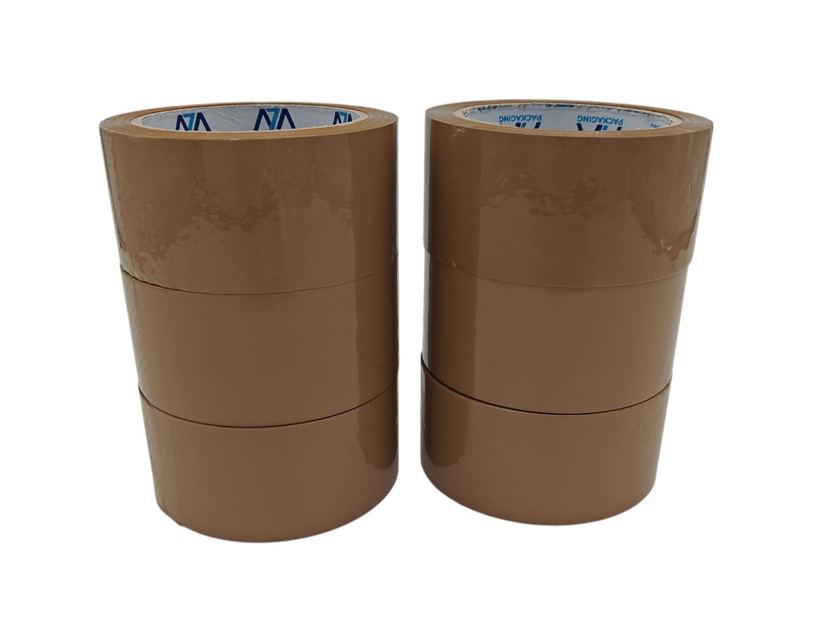 Heavy Duty Packaging Tape, 48mm x 66m 45 microns, 6 Rolls, Clear/Brown/Fragile Tapes, Strong Adhesive for Parcels and Moving Boxes