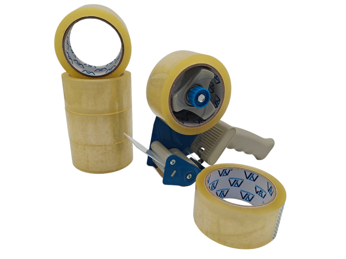 Heavy Duty Packaging Tape, 48mm x 66m 45 microns, 6 Rolls, Clear/Brown/Fragile Tapes, Strong Adhesive for Parcels and Moving Boxes