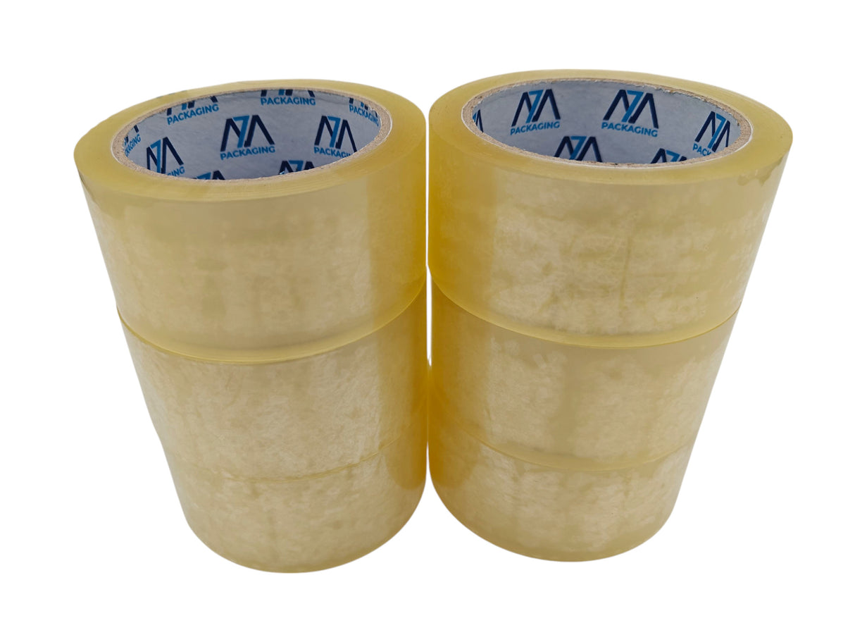 Heavy Duty Packaging Tape, 48mm x 66m 45 microns, 6 Rolls, Clear/Brown/Fragile Tapes, Strong Adhesive for Parcels and Moving Boxes