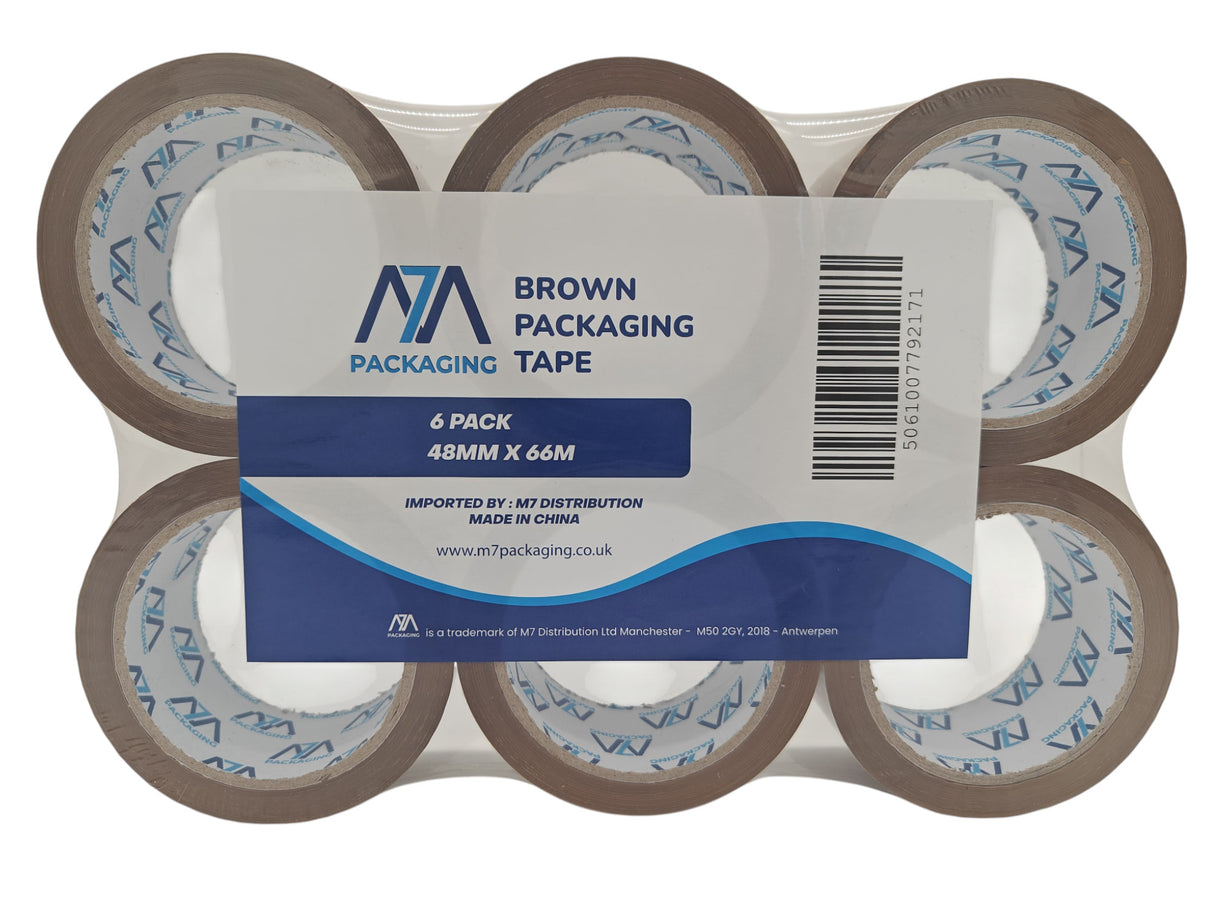 Heavy Duty Packaging Tape, 48mm x 66m 45 microns, 6 Rolls, Clear/Brown/Fragile Tapes, Strong Adhesive for Parcels and Moving Boxes