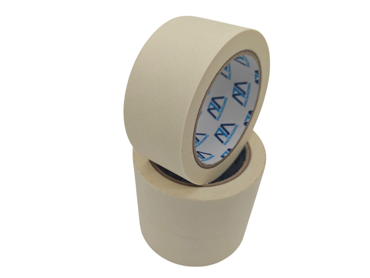 Masking Tape for Decorators and Painters, 24mm/48mm x 30m, 140 Microns, 3 or 6 Pack, White, For Painters Decorators, Home Office Hobbies