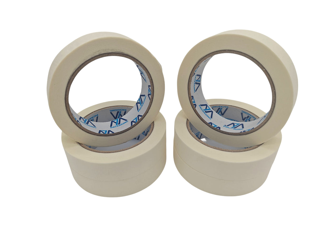 Masking Tape for Decorators and Painters, 24mm/48mm x 30m, 140 Microns, 3 or 6 Pack, White, For Painters Decorators, Home Office Hobbies