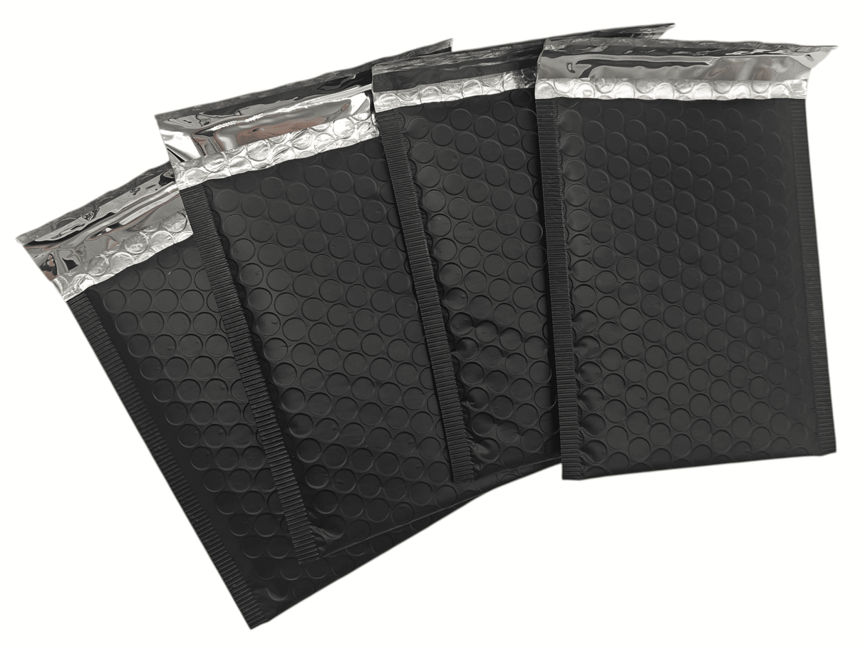 Mailing Envelopes 100 Pack Matt Black Bubble Wrap Lined Padded Mailer Self Seal Foil Bulk