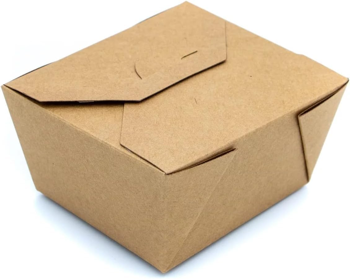Food Takeaway Box Disposable Kraft Boxes 50-300 Packs Meal Bulk Restaurant Takeaway