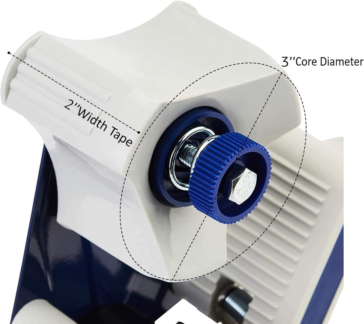 Box Sealing Tape Dispenser Gun, Blue, Manual Handheld Packing Tool, Heavy Duty