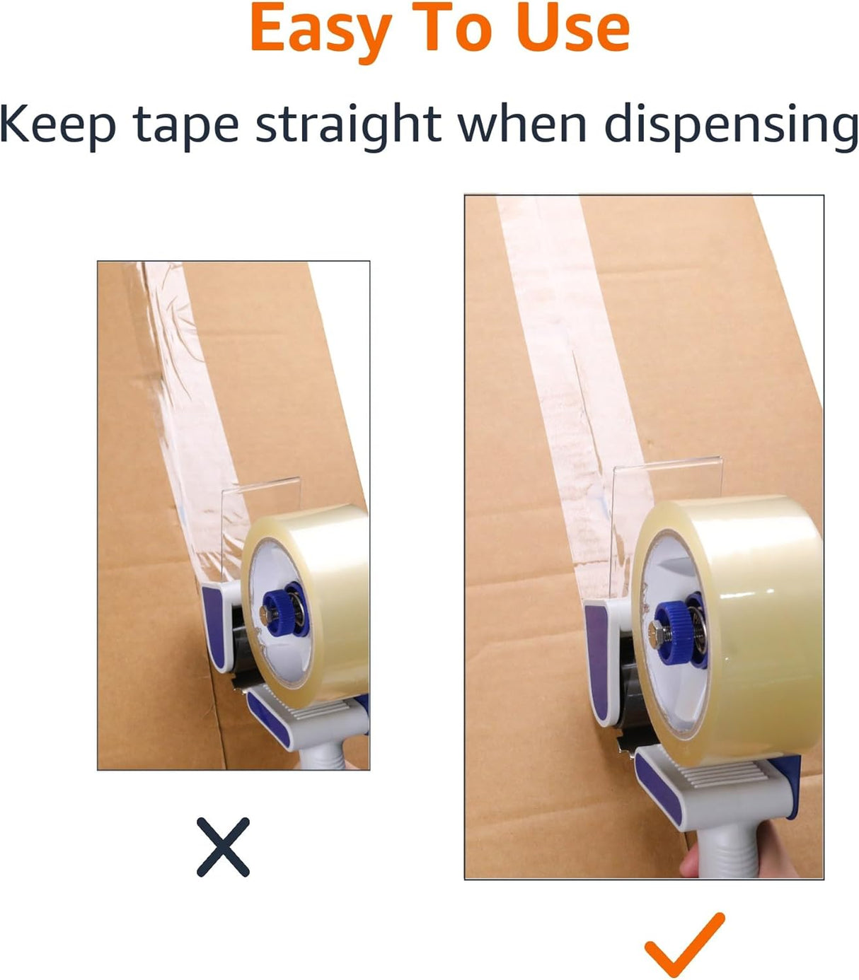 Box Sealing Tape Dispenser Gun, Blue, Manual Handheld Packing Tool, Heavy Duty