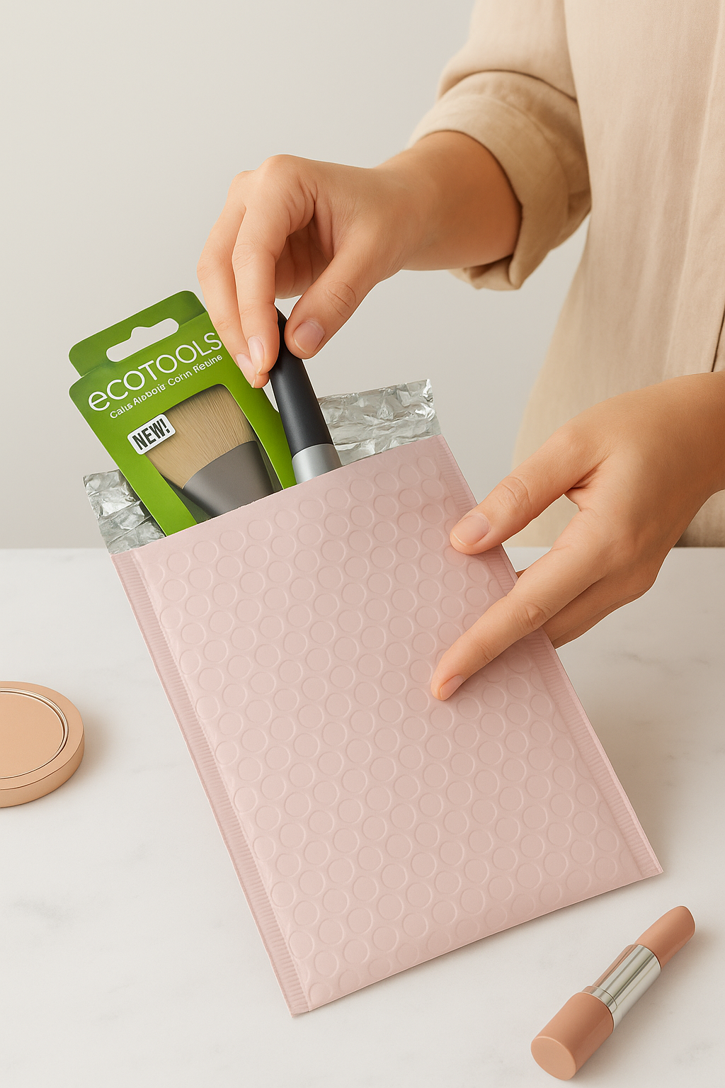 Mailing Envelopes 100 Pack Matt Baby Pink Bubble Wrap Lined Padded Mailer Self Seal Foil Bulk