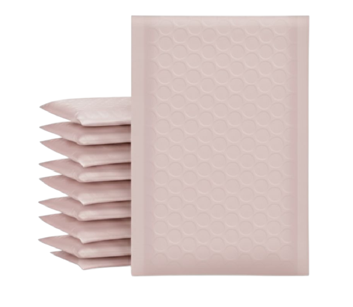 Mailing Envelopes 100 Pack Matt Baby Pink Bubble Wrap Lined Padded Mailer Self Seal Foil Bulk