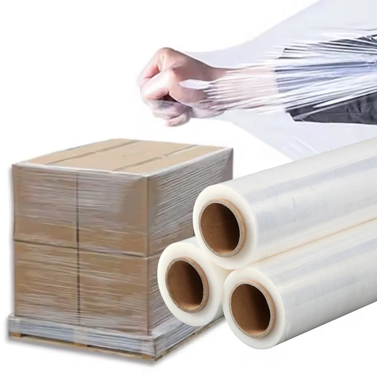 Pallet Wrap, Clear or Black,400mm x 250m, 20 Microns, Extended Core Option