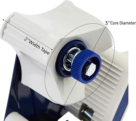 Box Sealing Tape Dispenser Gun, Blue, Manual Handheld Packing Tool, Heavy Duty