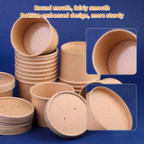 Soup Containers with Lids 12oz Brown Kraft Disposable - Ideal for Ice Cream Tubs and Soup Bowls Takeaway Tubs