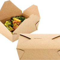Food Takeaway Box Disposable Kraft Boxes 40-300 Packs Meal Bulk Restaurant Takeaway