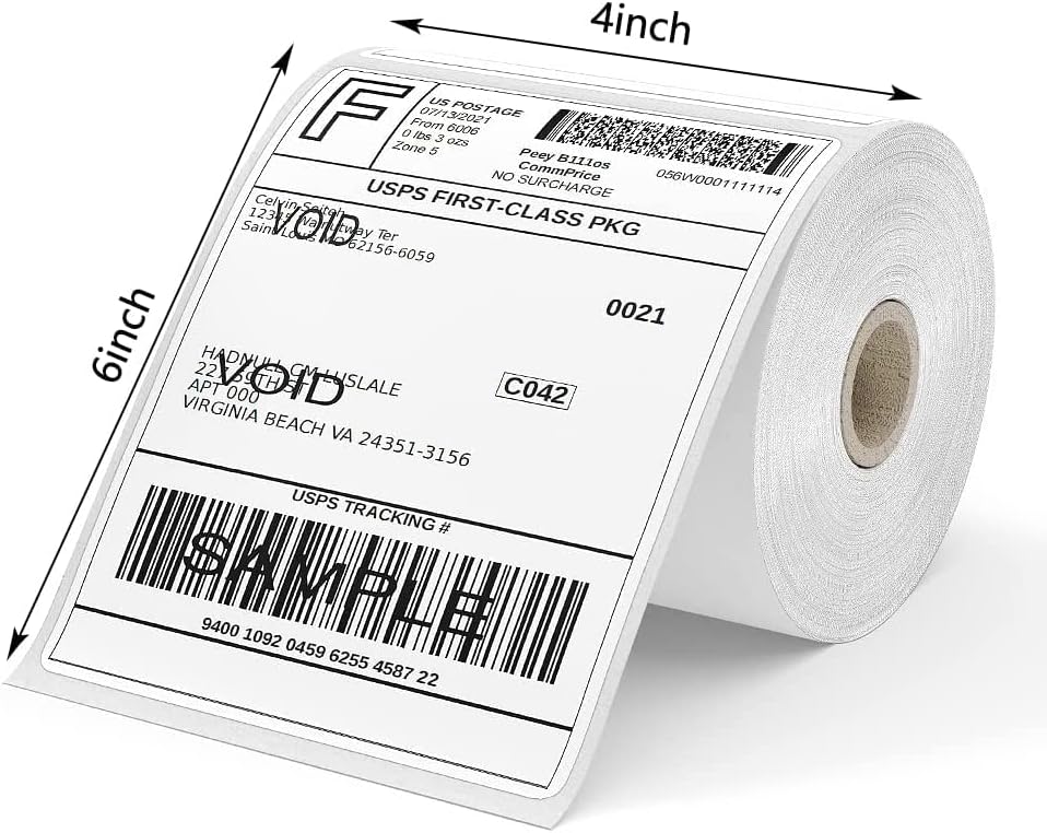 Thermal Labels 4" x 6" Direct Postage Label 500 per Roll