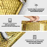 Mailing Envelopes 100 Pack Gold Metallic Bubble Wrap Lined Padded Mailer Self Seal Foil Bulk