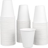 Paper Disposable Coffee Cups - 50-Pack of Biodegradable Sugarcane White