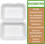 Clamshell Takeaway Boxes - 50-Pack 900ml Takeaway Containers with Lids