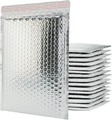 Mailing Envelopes 100 Pack Silver Metallic Bubble Wrap Lined Padded Mailer Self Seal Foil Bulk