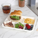 5 Compartment Food Trays 50-Pack Disposable Sugarcane Plates