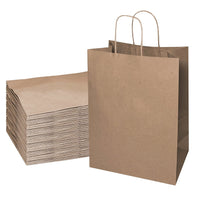M7 Packaging Brown Paper Bags Kraft Large 250 per Box Twisted Handle 28x30cm