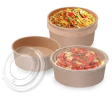 Disposable Takeaway Containers with  Clear Lid, Food Containers Kraft, Brown Container with Lids for Hot Cold Food Dessert Snacks