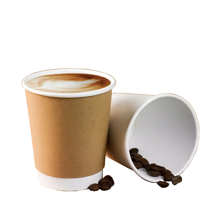 Paper Cups with Lids Kraft Disposable 12oz 16oz Brown with Black lids Hot Cold Drink Cappuccino Espresso