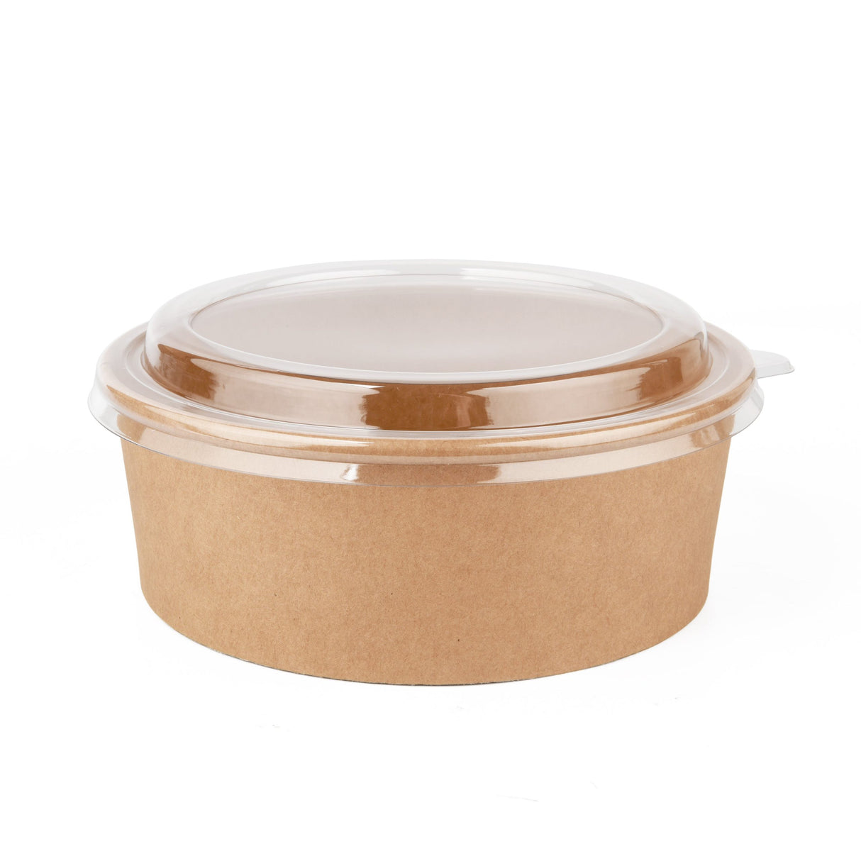 Disposable Takeaway Salad Bowls and Lid, Food Containers Kraft, Brown Container with Lids for Hot Cold Food Dessert Snacks